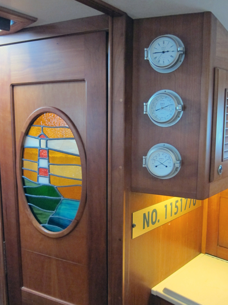 Custom stained glass on Head door