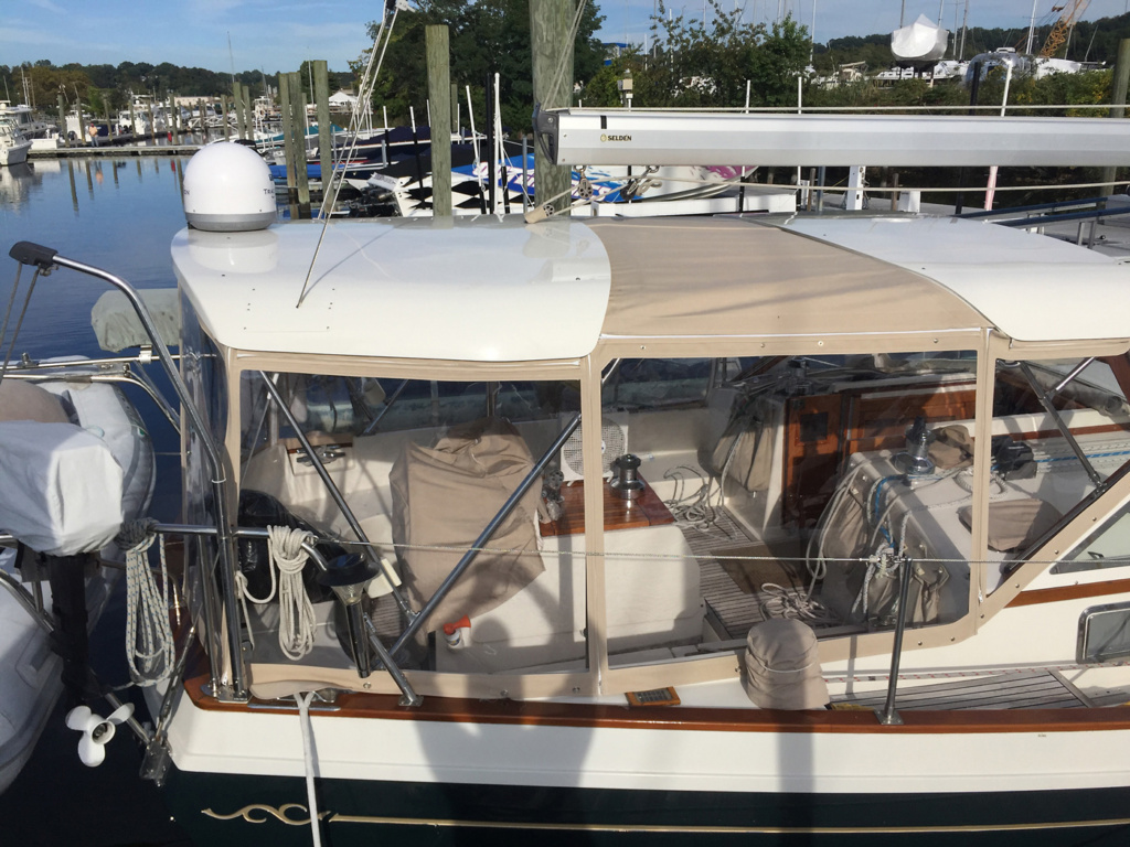 View of cockpit from dock